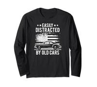 Easily Distracted by Old Cars-Classic Vintage Car Long Sleeve T-Shirt