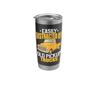 Easily Distracted By Old Pickup Trucks Classic Car Auto Stainless Steel Insulated Tumbler