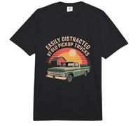 Easily Distracted by Old Pickup Trucks Classic Ride Humor Comfort Colors Adult Heavyweight T-Shirt
