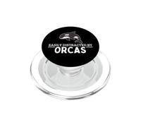 Easily Distracted By Orcas Funny Whale Orca PopSockets PopGrip for MagSafe