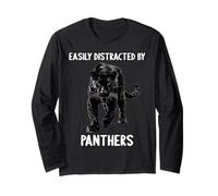Easily Distracted by Panthers Panther Long Sleeve T-Shirt
