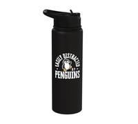 Easily Distracted by Penguins Funny Penguin Stainless Steel Insulated Water Bottle