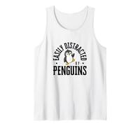 Easily Distracted By Penguins Funny Penguin Tank Top