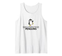 Easily Distracted By Penguins Funny Penguin Tank Top