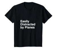 Easily Distracted by Planes T-Shirt, Youth, Black, X-Small