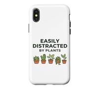 Easily Distracted By Plants Funny Succulent Gardener Case for iPhone X/XS
