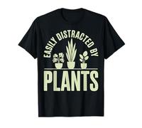 Easily Distracted By Plants Gardener Gardening Botanical T-Shirt