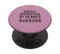 Easily Distracted By Plants T-Shirt Gardener Succulent Mom PopSockets Adhesive PopGrip