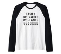 Easily Distracted by Plants T-Shirt Gardener Succulent Mom Raglan Baseball Tee