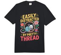 Easily Distracted By Pretty Thread Possum Comfort Colors Adult Heavyweight T-Shirt