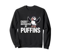Easily Distracted By Puffins Funny Puffin Lover Sweatshirt