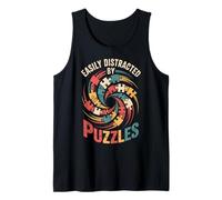 Easily Distracted by Puzzles Funny Puzzle Tank Top