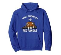 Easily Distracted by Red Pandas Pullover Hoodie, Adult Unisex, Royal Blue, X-Large