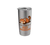 Easily Distracted by Red Pandas Stainless Steel Insulated Tumbler