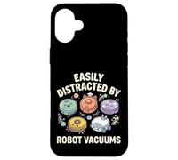 Easily Distracted By Robot Vacuums Housekeeping Case for iPhone 16 Plus