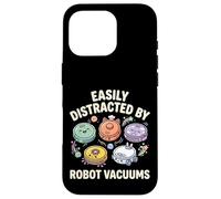 Easily Distracted By Robot Vacuums Housekeeping Case for iPhone 16 Pro