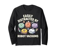 Easily Distracted by Robot Vacuums Housekeeping Long Sleeve T-Shirt