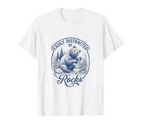 Easily Distracted By Rocks Bear Geology Art Value Graphic T-Shirt