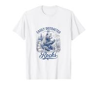 Easily Distracted By Rocks Cute Bear Rockhound Design Value Graphic T-Shirt