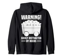 Easily Distracted By Rocks Geologist Collector Zip Hoodie