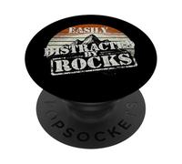 Easily Distracted By Rocks Vintage Sunset Geology Nature PopSockets Adhesive PopGrip