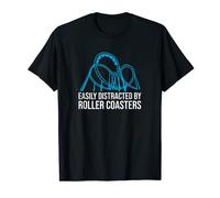 Easily Distracted by Roller Coasters Theme Park Coaster T-Shirt