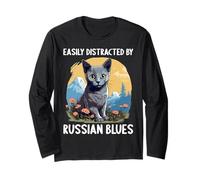 Easily distracted by Russian Blues Long Sleeve T-Shirt