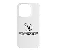 Easily Distracted By Saxophones Funny Saxophonist Case for iPhone 14 Pro