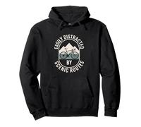 Easily Distracted By Scenic Routes Cycling Bicycle Pullover Hoodie