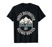 Easily Distracted By Scenic Routes Cycling Bicycle T-Shirt