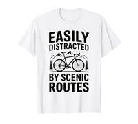 Easily Distracted By Scenic Routes Cycling Bicycle T-Shirt