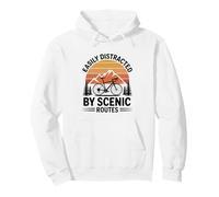 Easily Distracted By Scenic Routes Mountain Bike Cycling Pullover Hoodie