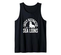 Easily Distracted By Sea Lions Funny Sea Lion Tank Top