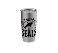 Easily Distracted By Seals Funny Seal Stainless Steel Insulated Tumbler