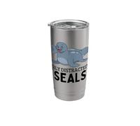 Easily Distracted By Seals Funny Seal Stainless Steel Insulated Tumbler