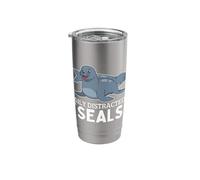 Easily Distracted By Seals Funny Seal Stainless Steel Insulated Tumbler