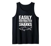 Easily Distracted By Sharks Funny Ocean Lover Tank Top