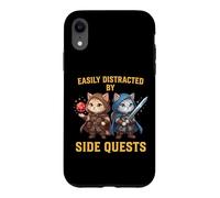 Easily Distracted by Side Quests Cat Gamer Case for iPhone XR