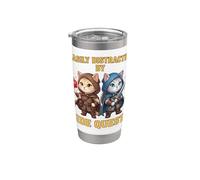Easily Distracted by Side Quests Cat Gamer Stainless Steel Insulated Tumbler