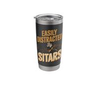 Easily Distracted By Sitars - Sitar Player Stainless Steel Insulated Tumbler