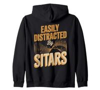 Easily Distracted By Sitars - Sitar Player Zip Hoodie