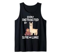 Easily Distracted By Sloths and Llamas Sloth Alpaca Llama Tank Top