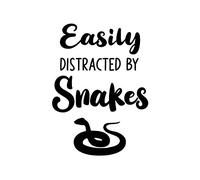 Easily Distracted By Snakes: Snake Gift for People Who Love Snakes - Funny Saying on Black and White Cover Design - Blank Lined Journal or Notebook