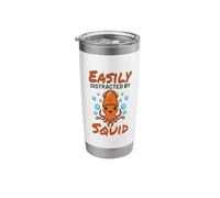 Easily Distracted by Squid Octopus Design | Cuttlefish Squid Stainless Steel Insulated Tumbler