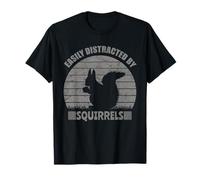 Easily Distracted By Squirrels Distressed Funny Squirrel T-Shirt