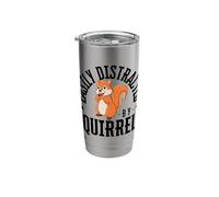 Easily Distracted by Squirrels Funny Squirrel Stainless Steel Insulated Tumbler