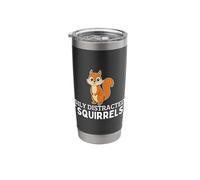 Easily Distracted by Squirrels Funny Squirrel Stainless Steel Insulated Tumbler