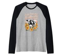 Easily Distracted by Sunflowers and Cows Raglan Baseball Tee