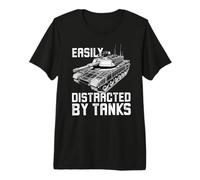Easily Distracted by Tanks, M1 Abrams Battle Tank Funny Premium T-Shirt