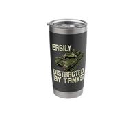 Easily Distracted by Tanks M1 Abrams Battle Tank Military Stainless Steel Insulated Tumbler